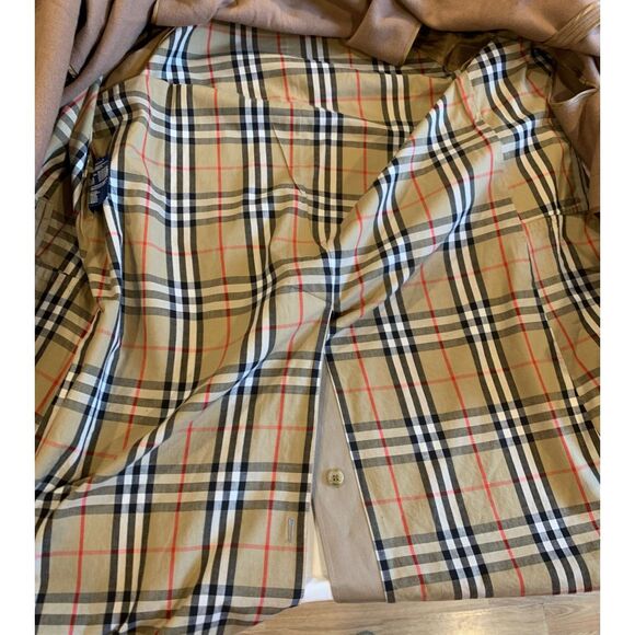 Burberry 80s Nova Check Wool/Camel Hair Liner Double Breasted Trenchcoat Men 44R - Picture 6 of 12